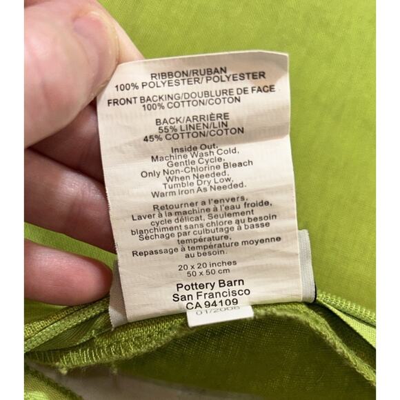 Pottery Barn Gross Grain Ribbon Multicolor Decorative Pillow Cover 20X20 Bright - Picture 4 of 8